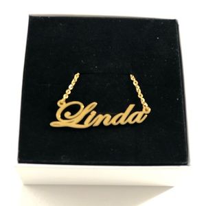 14K Gold Plated Name Necklace - Linda